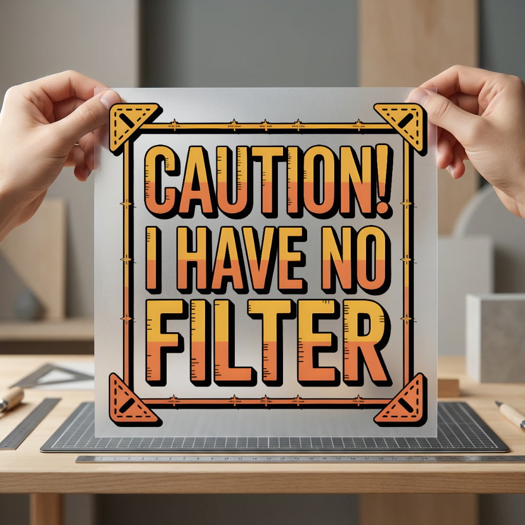 Caution Have Filter Bold Funny Sarcastic Ready to Press DTF Transfer for Dtf