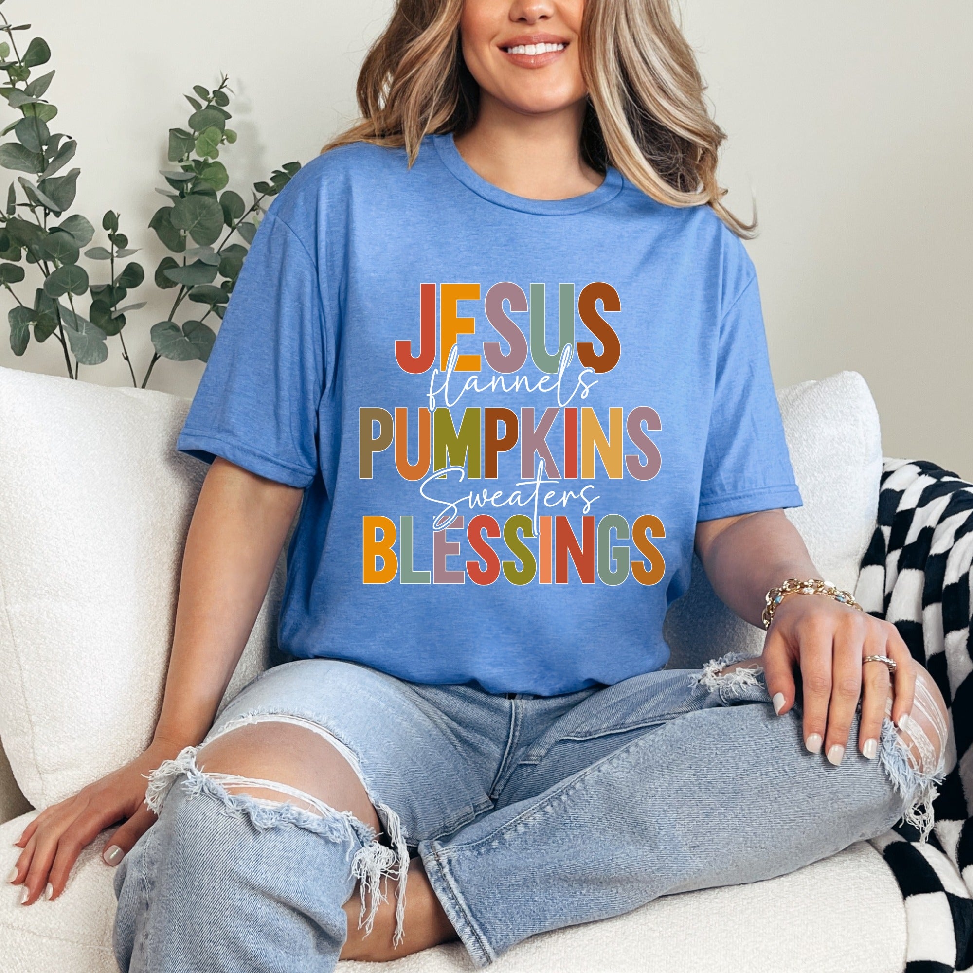 Jesus Flannels Pumpkins | Fall Blessing Tee
