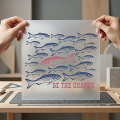 Change Fish Retro Diy Faith Ready to Press DTF Transfer for Dtf