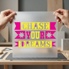 Chase Dreams Block Lettering Growth Mindset Collection Positive Vibes Collection Ready to Press DTF Transfer for Dtf