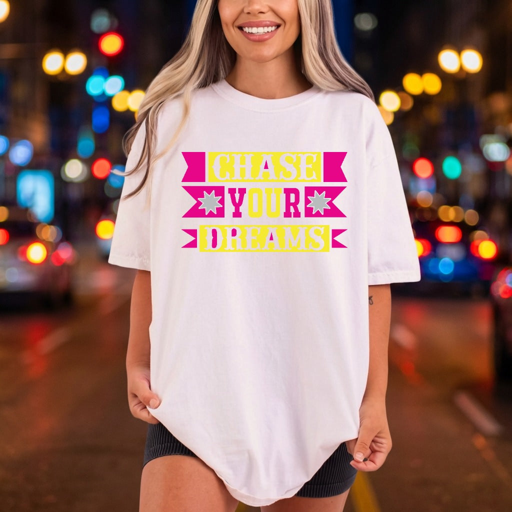 Chase Dreams Block Lettering Growth Mindset Collection Positive Vibes Collection Ready to Press DTF Transfer for Dtf