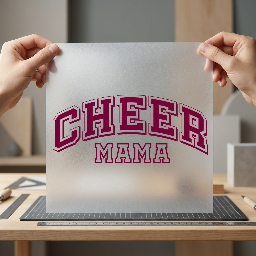 Cheer Mama Pink College Mom Retro Ready to Press DTF Transfer for Dtf