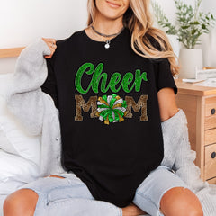 Cheer Mom Leopard Glitter Mom Leopard Ready to Press DTF Transfer for Dtf