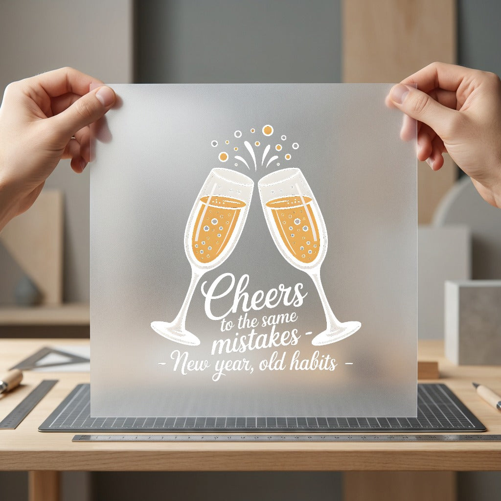 Cheers Same Mistakes Humorous Thanksgiving Ready to Press DTF Transfer for Dtf