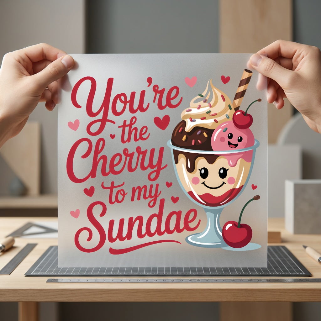 Cherry Sundae Sweet Love Valentine Funny Ready to Press DTF Transfer for Dtf
