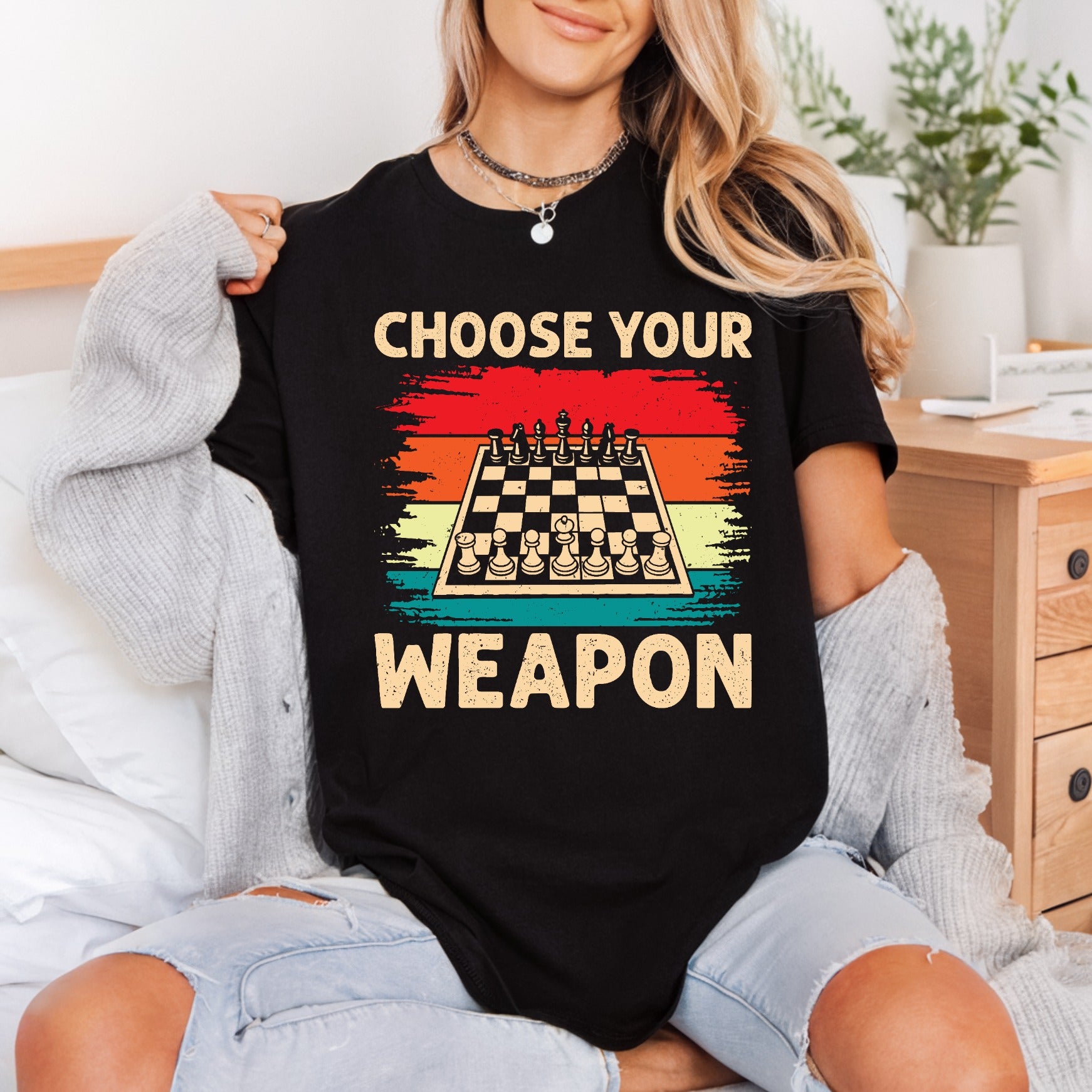 Chess Board Choose Weapon Funny Sarcastic Ready to Press DTF Transfer for Dtf