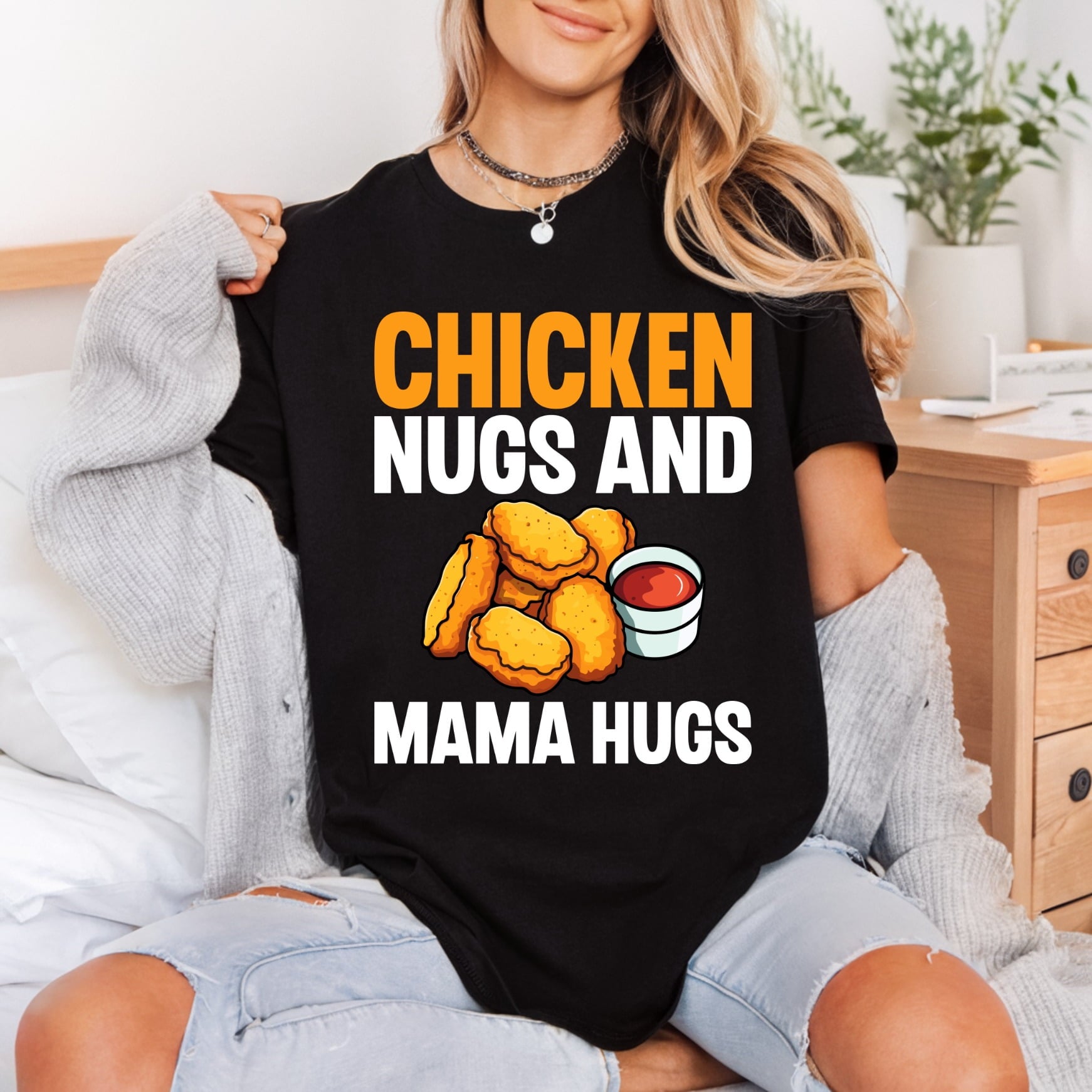 Chicken Nugs Mama Hugs Mom Mama Ready to Press DTF Transfer for Dtf