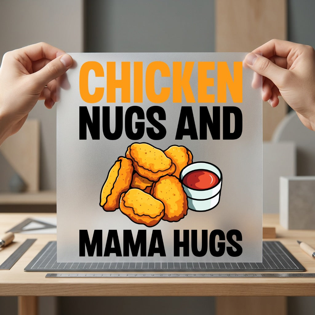 Chicken Nugs Mama Hugs Mom Mama Ready to Press DTF Transfer for Dtf