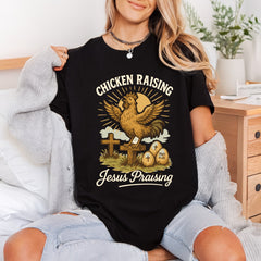 Chicken Raising Jesus Praising Christian Faith Ready to Press DTF Transfer for Dtf