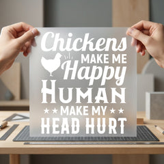 Chickens Make Happy Farm Usa Funny Ready to Press DTF Transfer for Dtf