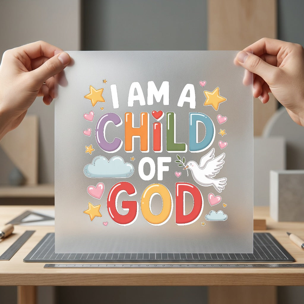 Child God Christian Style Christian Faith Ready to Press DTF Transfer for Dtf