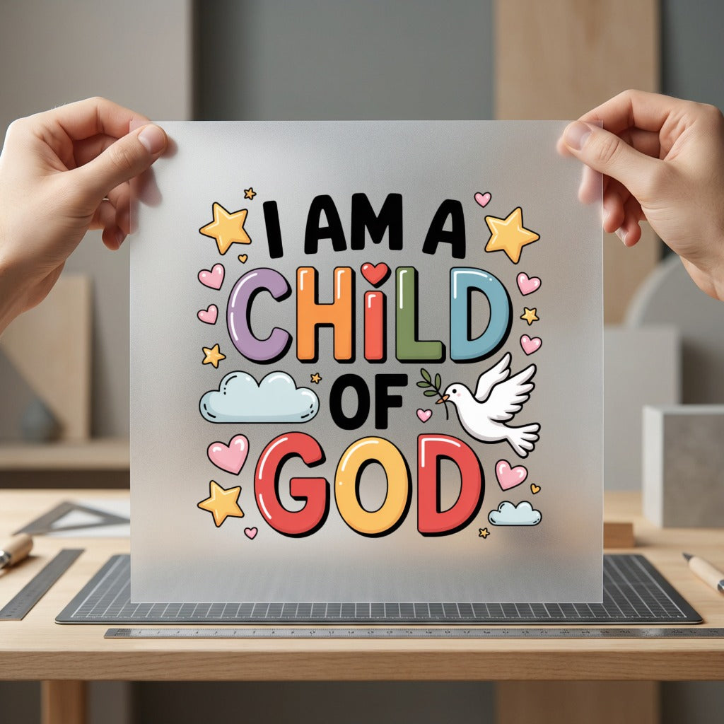 Child God Christian Style Christian Faith Ready to Press DTF Transfer for Dtf