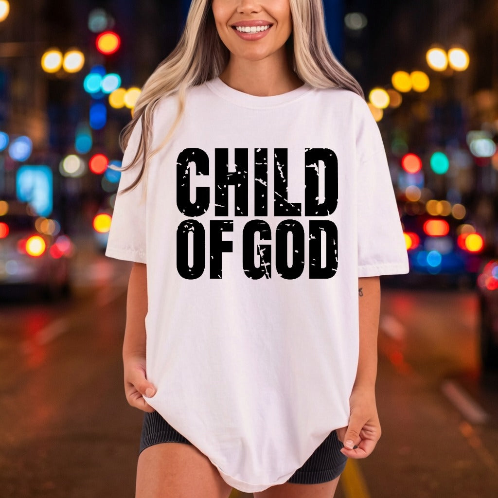 Child God Distressed Font Christian Faith Ready to Press DTF Transfer for Dtf