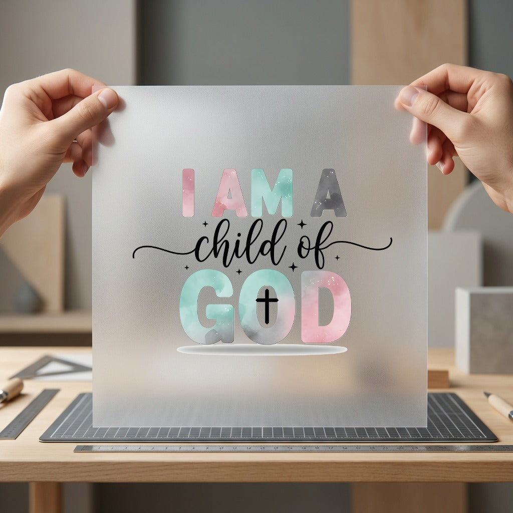 Child God Watercolor Diy Christian Faith Ready to Press DTF Transfer for Dtf
