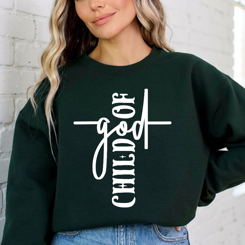 Child of God Cross | Faith Identity Sweatshirt - Luckets.com