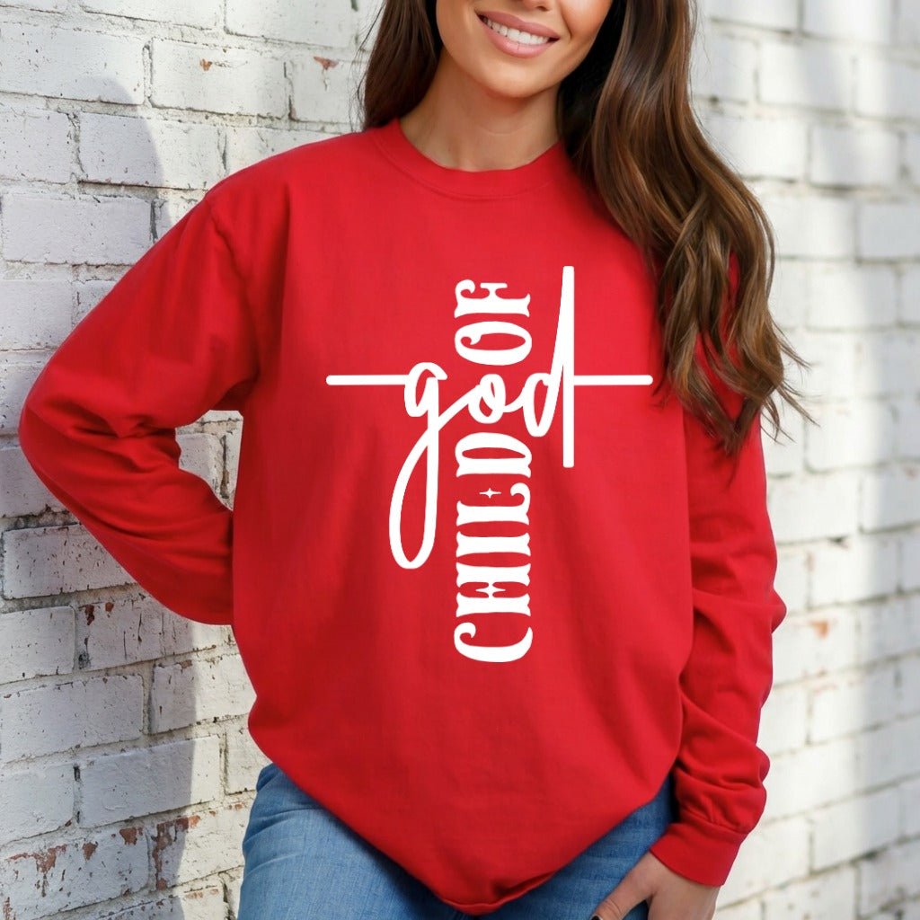 Child of God Cross | Faith Identity Sweatshirt - Luckets.com