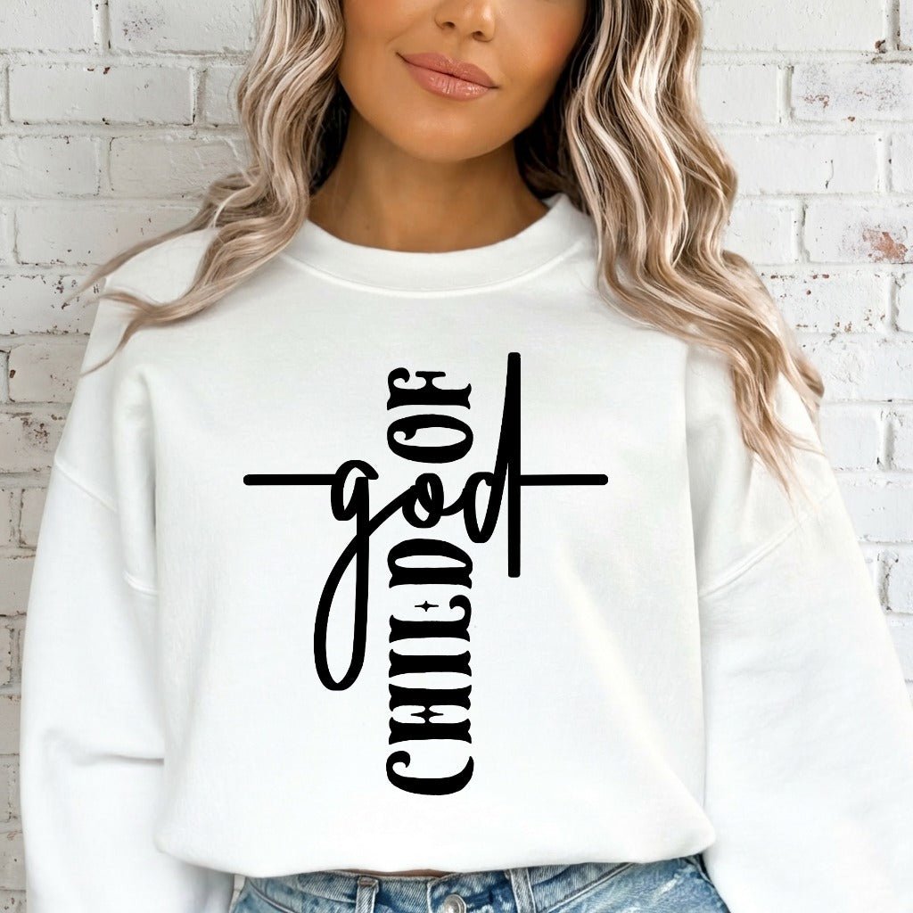 Child of God Cross | Faith Identity Sweatshirt - Luckets.com