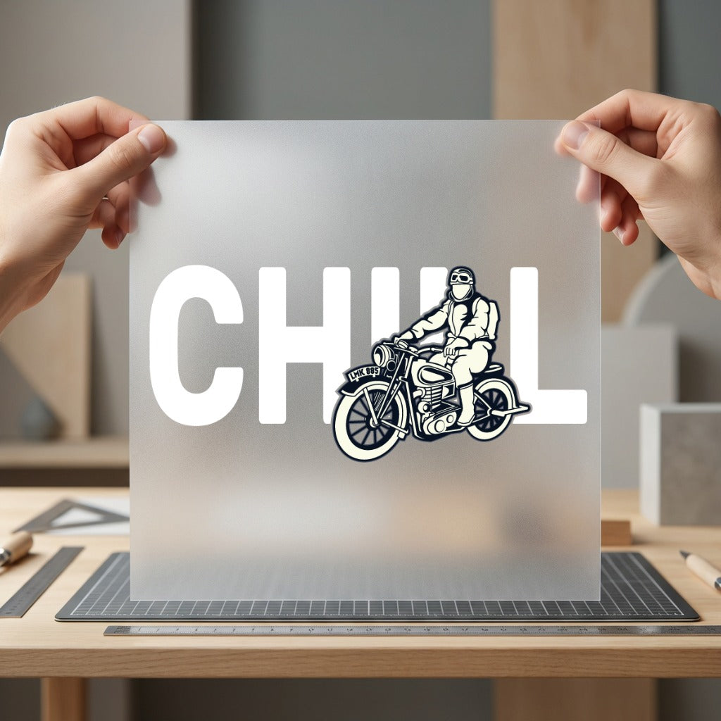 Chill Biker Motorcycle Retro Vintage Retro Ready to Press DTF Transfer for Dtf