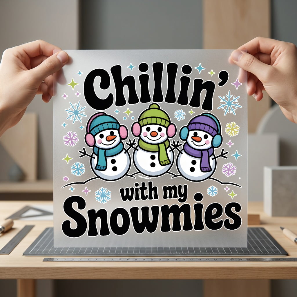 Chillin Snowmies Winter Holiday Christmas Winter Ready to Press DTF Transfer for Dtf