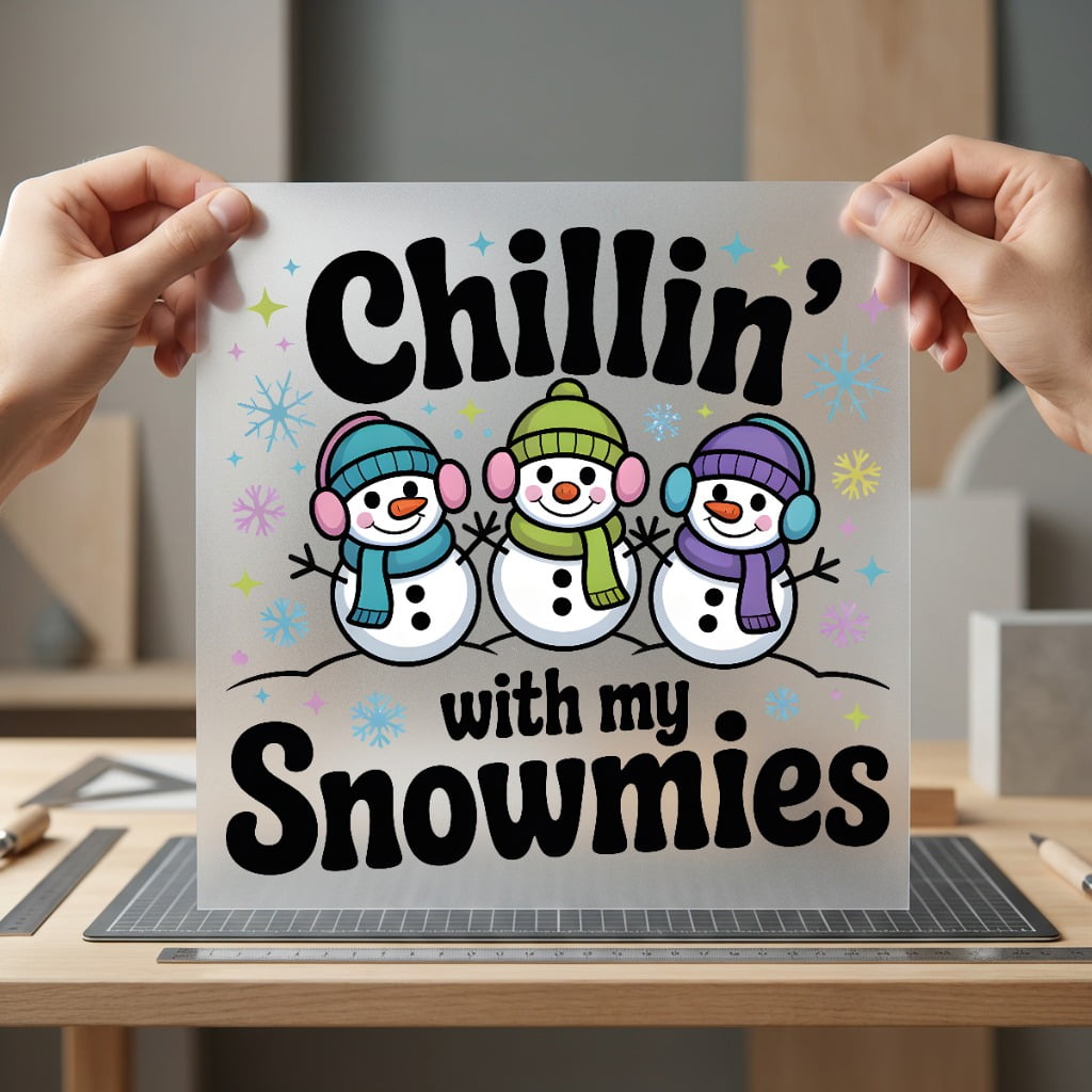 Chillin Snowmies Winter Holiday Christmas Winter Ready to Press DTF Transfer for Dtf