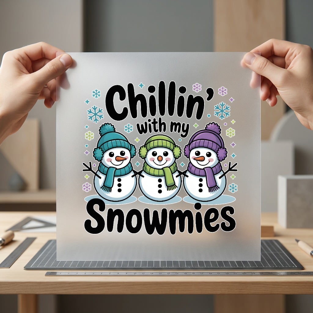 Chillin Snowmies Winter Holiday Christmas Winter Ready to Press DTF Transfer for Dtf