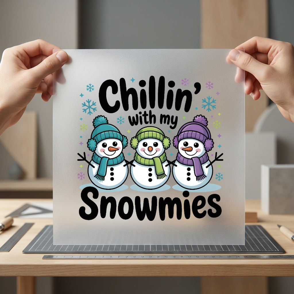 Chillin Snowmies Winter Holiday Christmas Winter Ready to Press DTF Transfer for Dtf