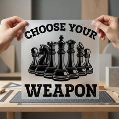 Choose Weapon Chess Game Funny Sarcastic Ready to Press DTF Transfer for Dtf