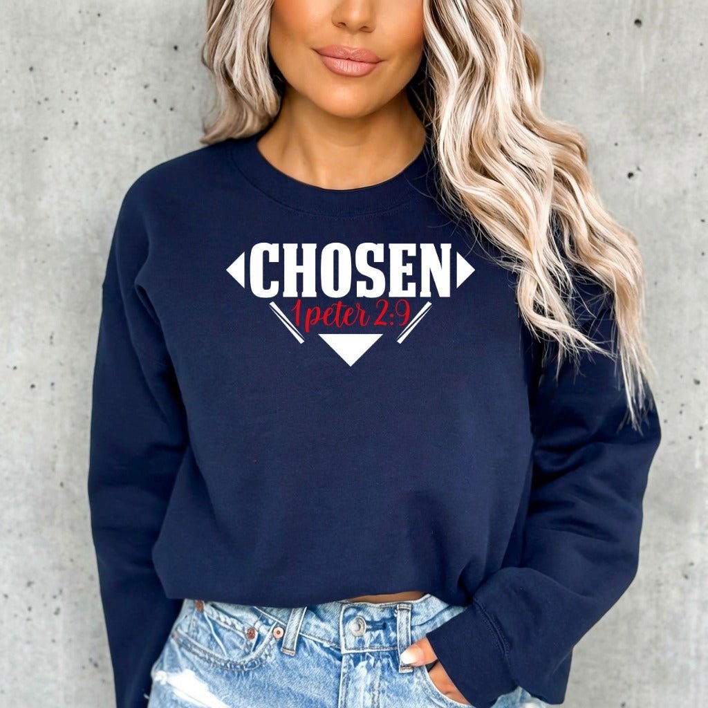 Chosen 1 Peter 2:9 | Bold Identity Statement Sweatshirt - Luckets.com