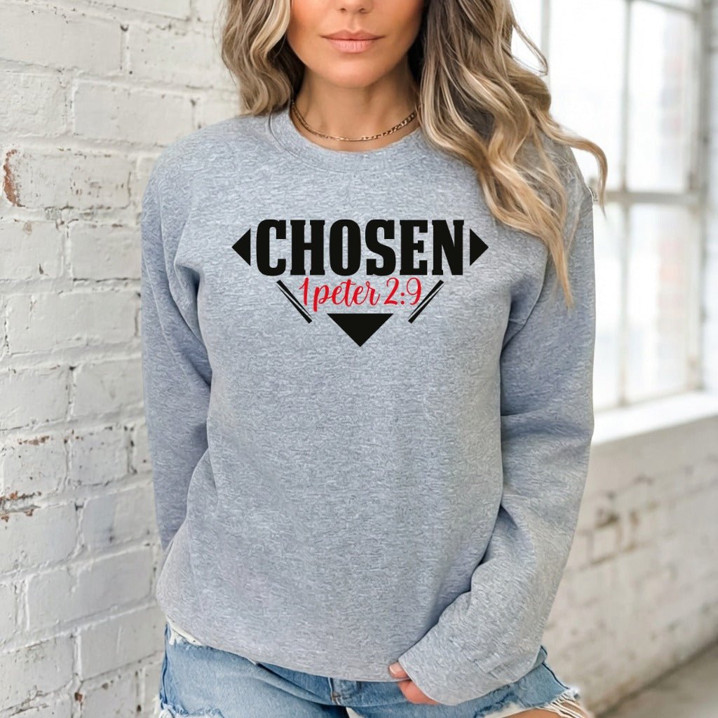 Chosen 1 Peter 2:9 | Bold Identity Statement Sweatshirt - Luckets.com