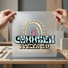 Chosen Peter Retro Rainbow Christian Faith Ready to Press DTF Transfer for Dtf