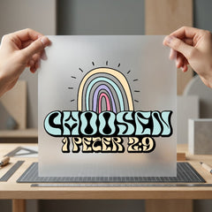 Chosen Peter Retro Rainbow Christian Faith Ready to Press DTF Transfer for Dtf