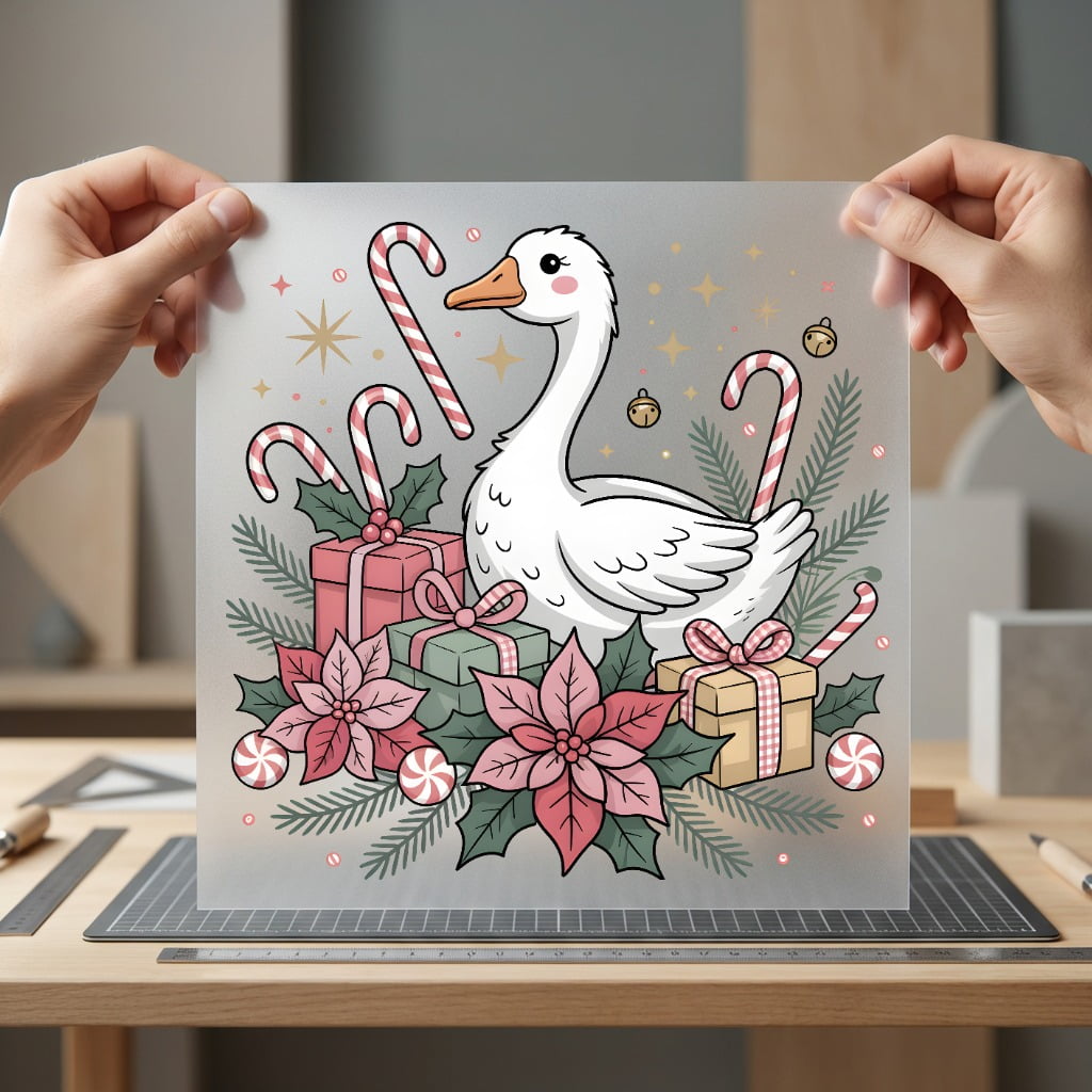 Chrismas Goose Holiday Diy Christmas Ready to Press DTF Transfer for Dtf