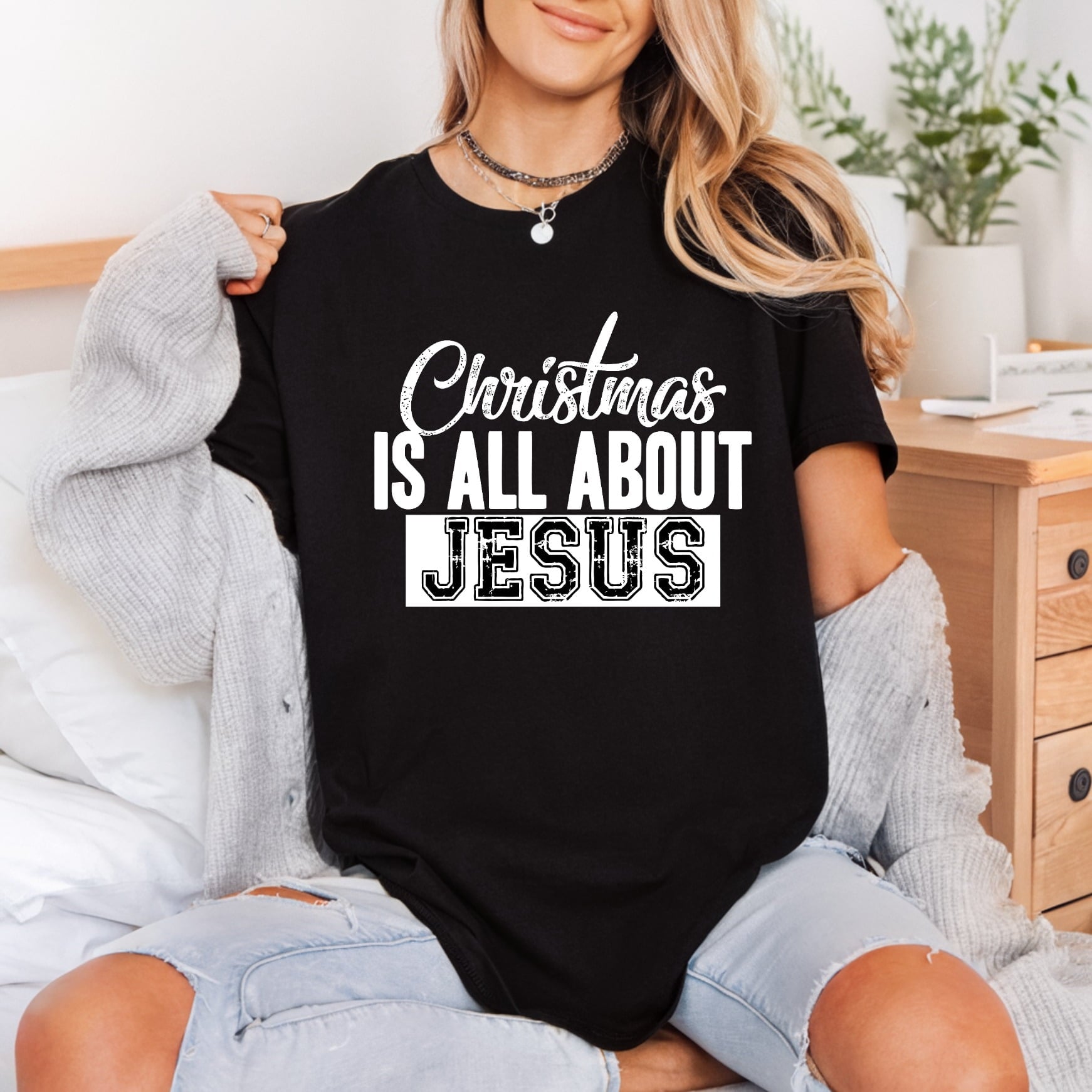 Christmas All About Jesus Christian Faith Ready to Press DTF Transfer for Dtf