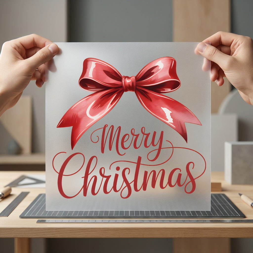Christmas Bow Text Holiday Christmas Ready to Press DTF Transfer for Dtf