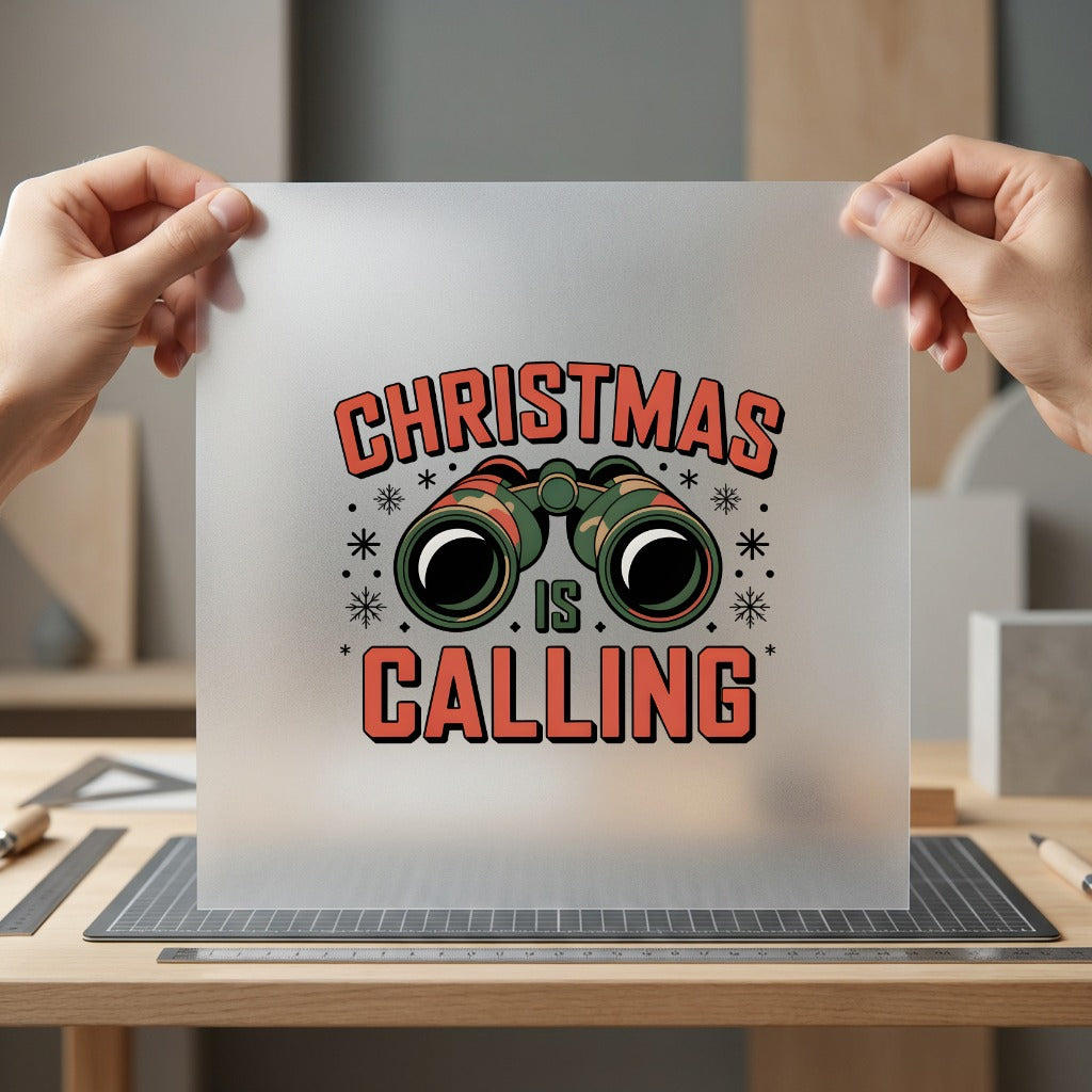 Christmas Calling Binoculars Festivity Christmas Winter Ready to Press DTF Transfer for Dtf