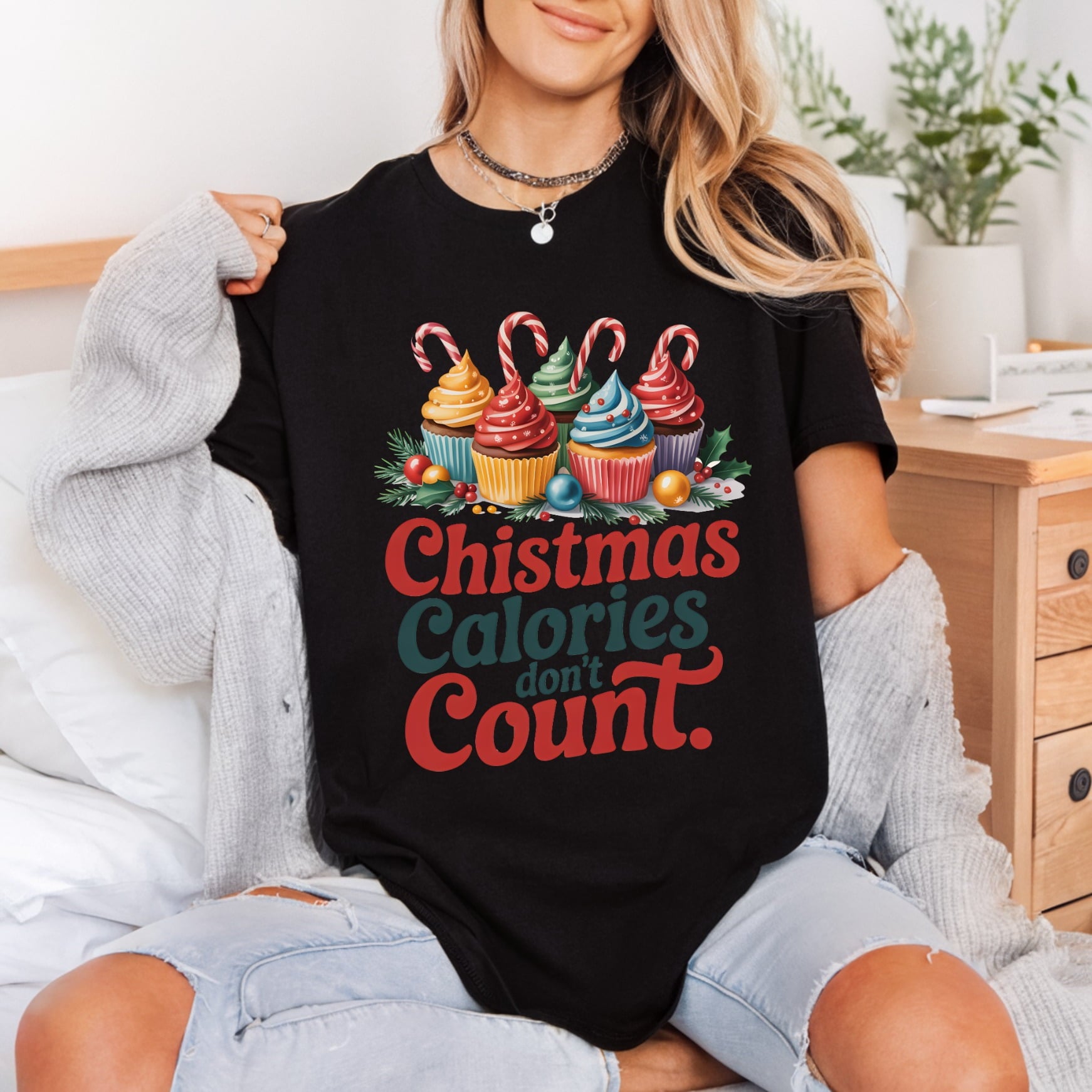Christmas Calories Don Count Christmas Funny Ready to Press DTF Transfer for Dtf