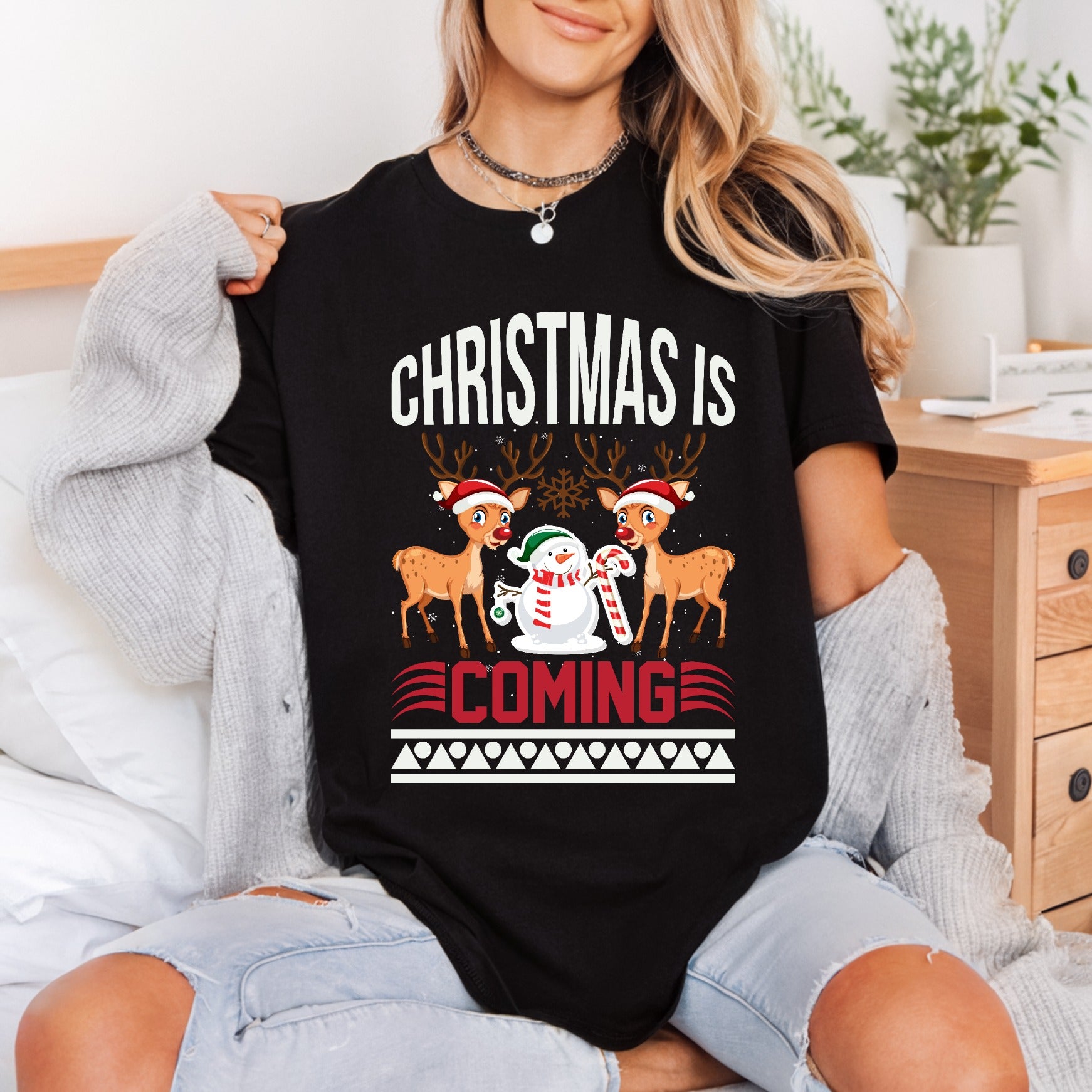 Christmas Coming Holiday Diy Christmas Ready to Press DTF Transfer for Dtf