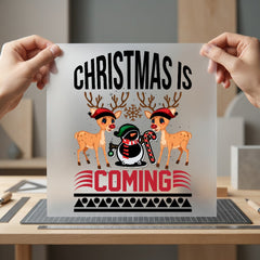 Christmas Coming Holiday Diy Christmas Ready to Press DTF Transfer for Dtf