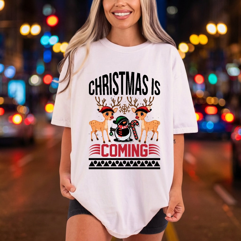 Christmas Coming Holiday Diy Christmas Ready to Press DTF Transfer for Dtf