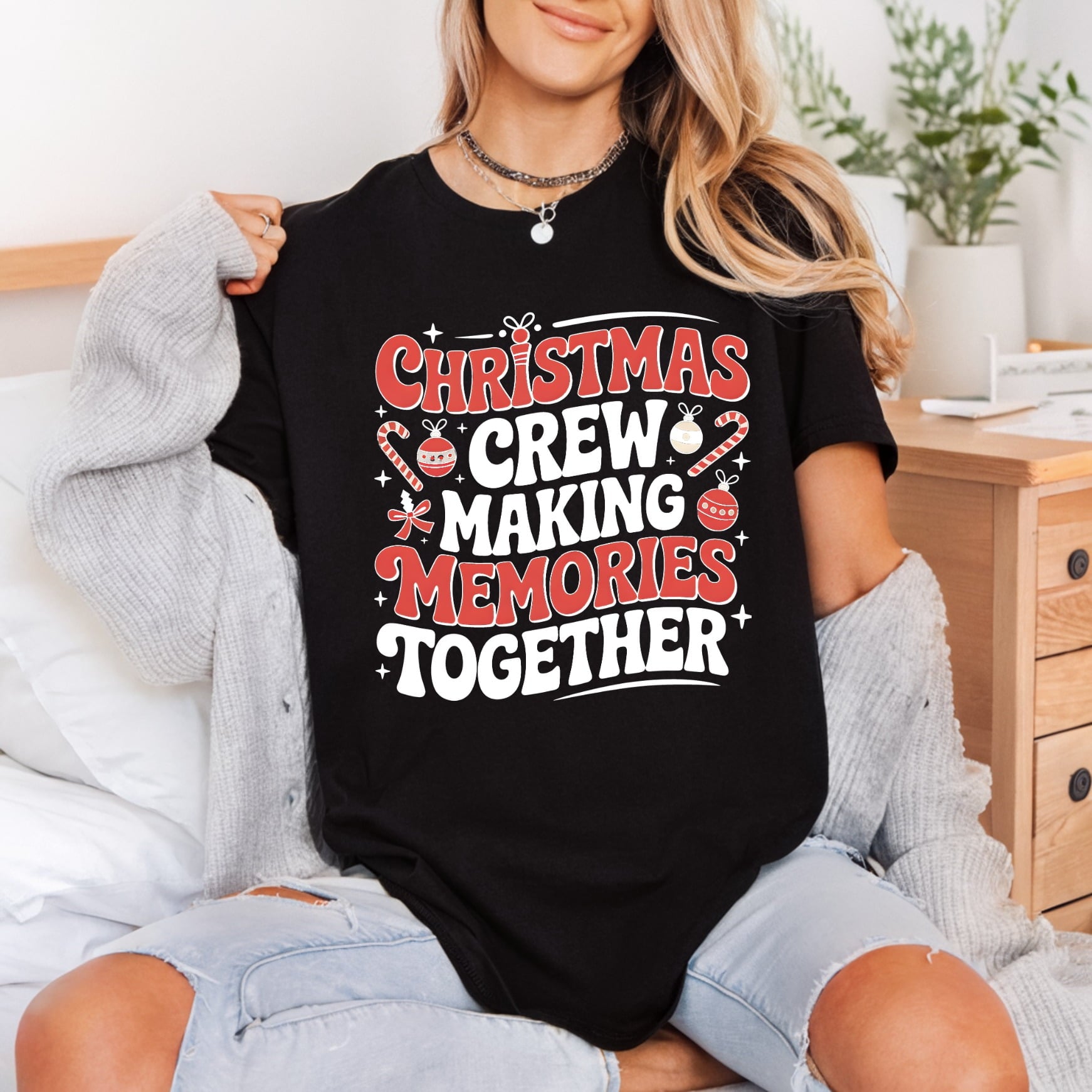 Christmas Crew Making Memories Christmas Retro Ready to Press DTF Transfer for Dtf