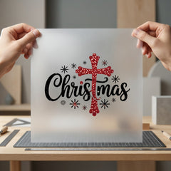 Christmas Cross Snowflakes Festive Christian Faith Ready to Press DTF Transfer for Dtf