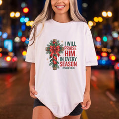 Christmas Cross Verse Faith-inspired Christian Faith Ready to Press DTF Transfer for Dtf