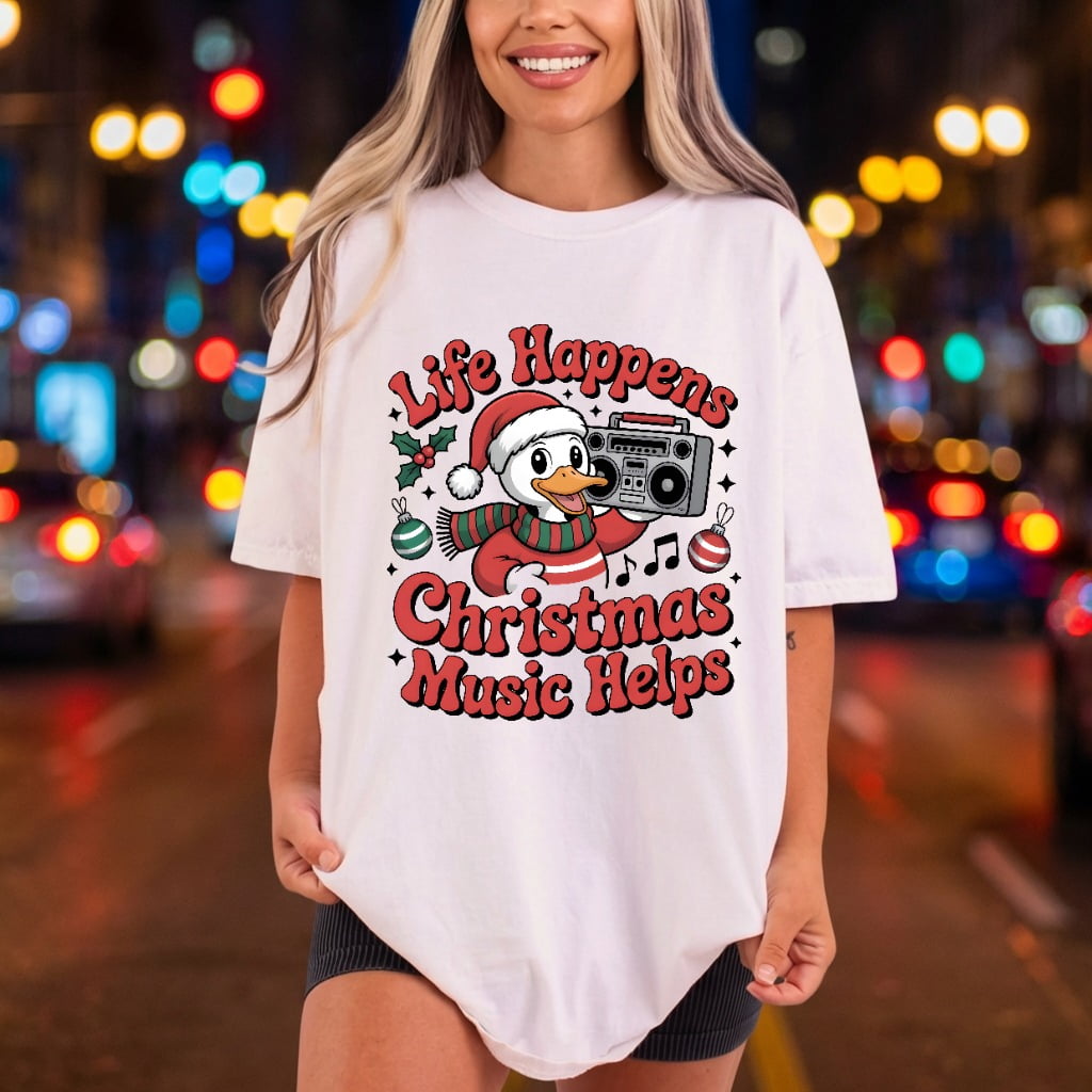 Christmas Duck Boombox Retro Christmas Funny Ready to Press DTF Transfer for Dtf