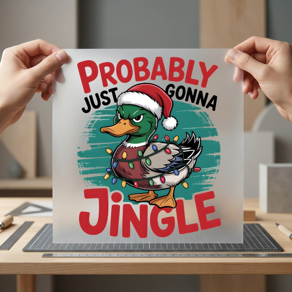 Christmas Duck Jingle Holiday Christmas Funny Ready to Press DTF Transfer for Dtf