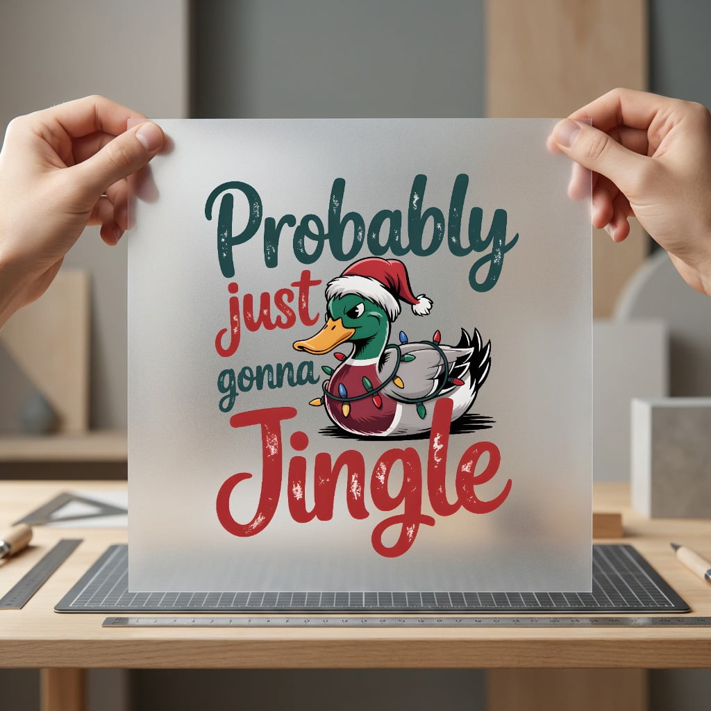 Christmas Duck Jingle Holiday Christmas Funny Ready to Press DTF Transfer for Dtf