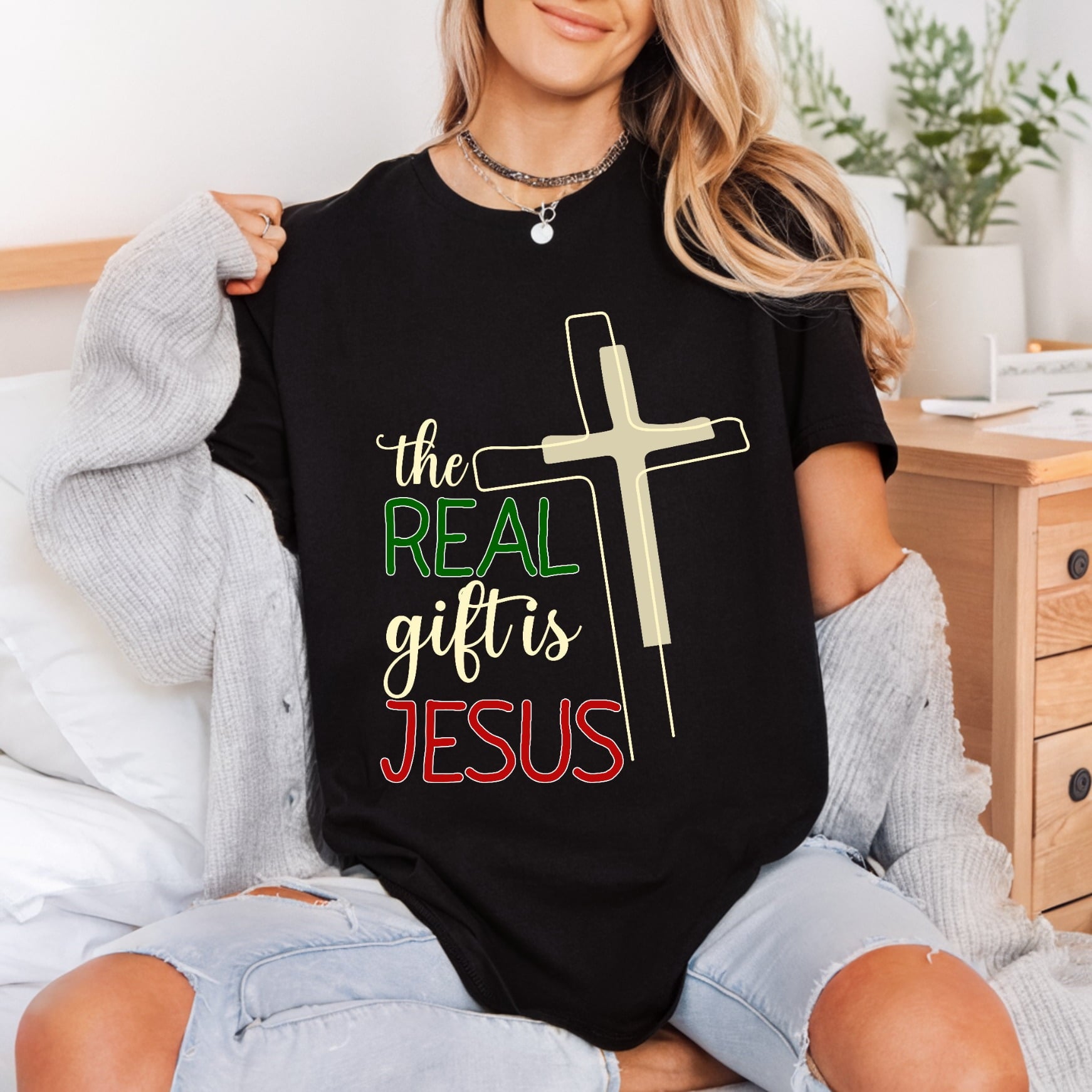 Christmas Faith Cross Religious Christian Faith Ready to Press DTF Transfer for Dtf