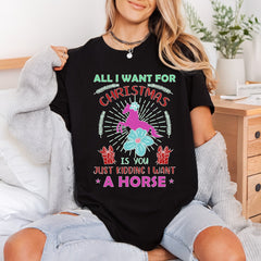 Christmas Horse Wish Humorous Christmas Mom Ready to Press DTF Transfer for Dtf