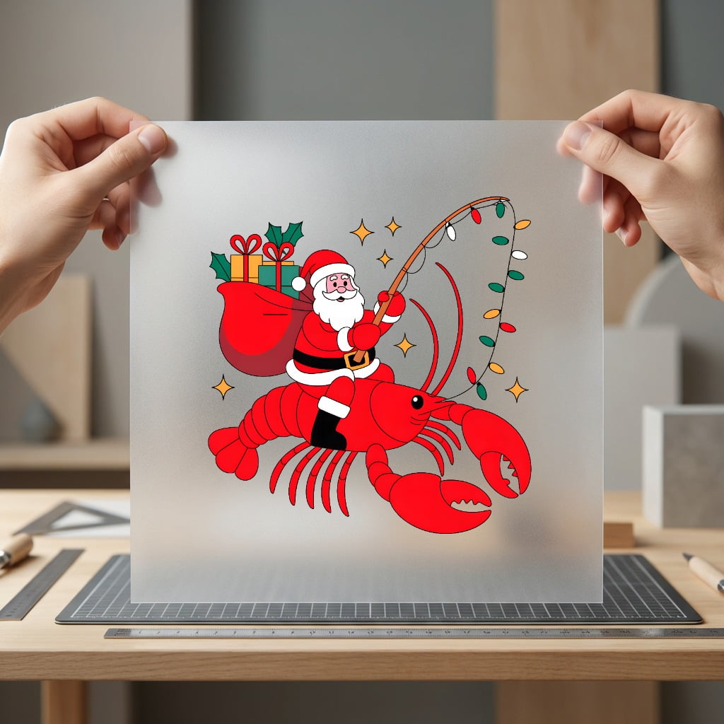 Christmas Lobster Santa Holiday Christmas Funny Ready to Press DTF Transfer for Dtf