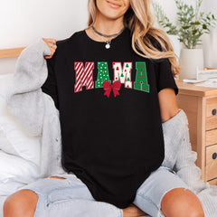Christmas Mama Bow Holiday Christmas Mom Ready to Press DTF Transfer for Dtf