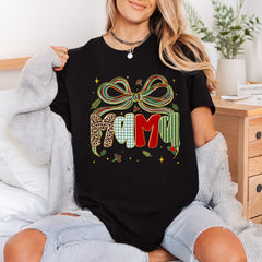 Christmas Mama Leopard Gingham Christmas Mom Ready to Press DTF Transfer for Dtf